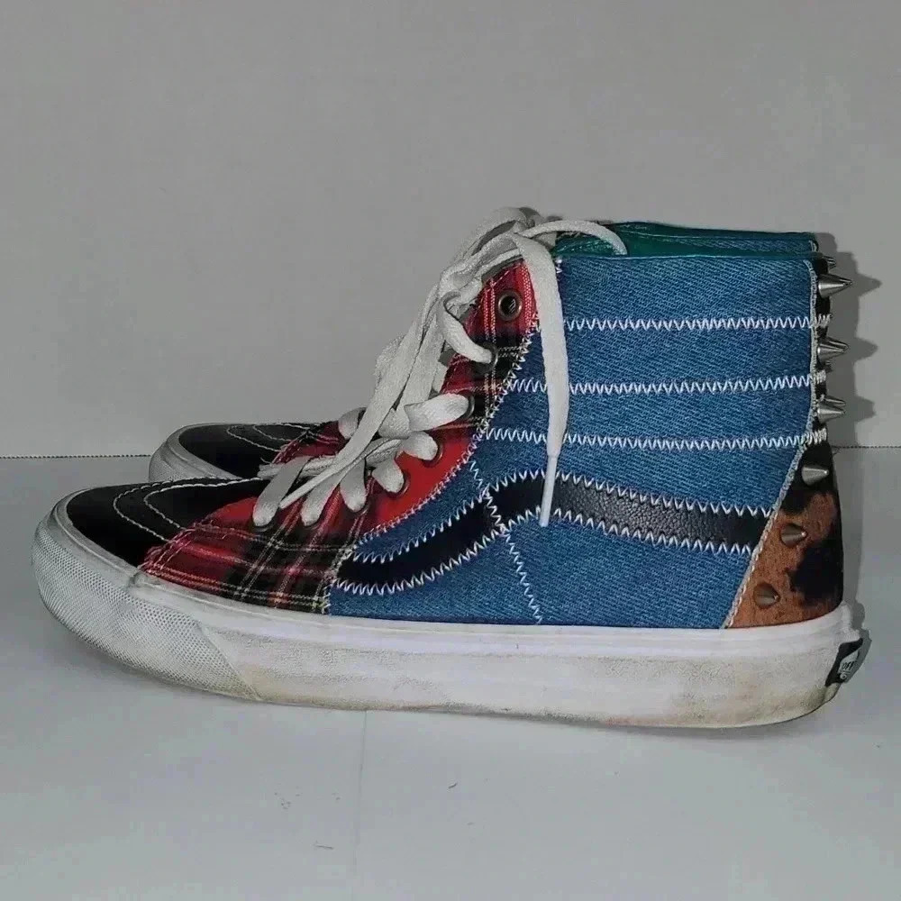 Vans SK8-HI Tartan Daze Multi Plaid Spike Sneakers Men's Size 7.5 Women's Size 9 - Picture 6 of 13